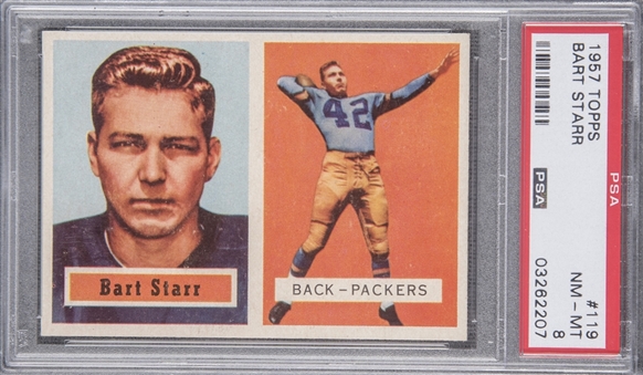 1957 Topps #119 Bart Starr Rookie Card – PSA NM-MT 8